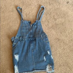 Overall denim dress